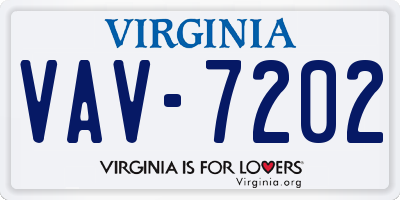VA license plate VAV7202