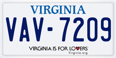 VA license plate VAV7209