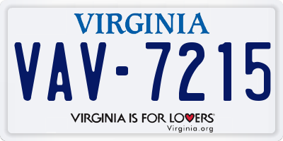 VA license plate VAV7215