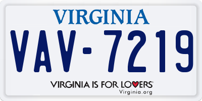 VA license plate VAV7219