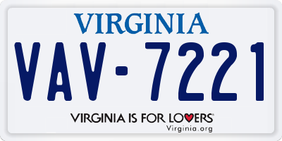 VA license plate VAV7221