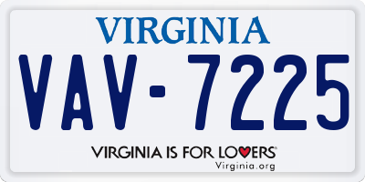 VA license plate VAV7225