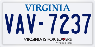 VA license plate VAV7237