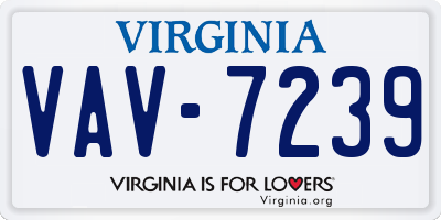 VA license plate VAV7239
