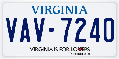 VA license plate VAV7240