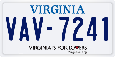 VA license plate VAV7241