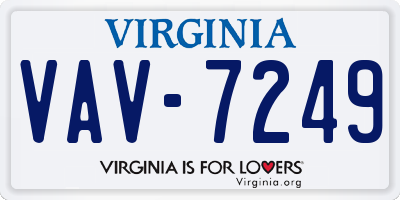 VA license plate VAV7249