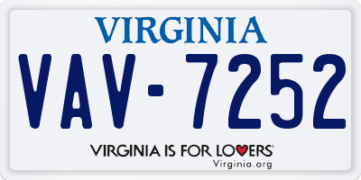 VA license plate VAV7252