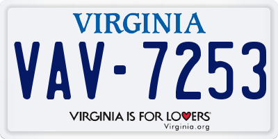 VA license plate VAV7253