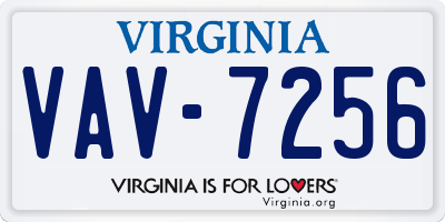 VA license plate VAV7256