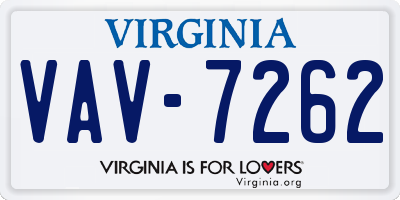 VA license plate VAV7262