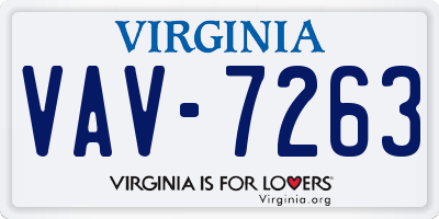 VA license plate VAV7263