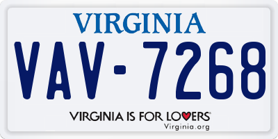 VA license plate VAV7268