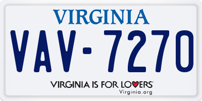 VA license plate VAV7270