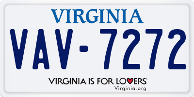 VA license plate VAV7272