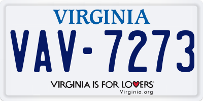 VA license plate VAV7273