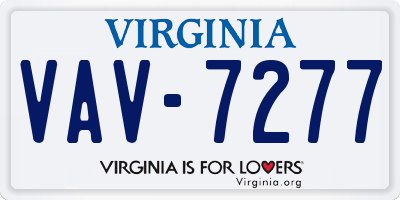 VA license plate VAV7277