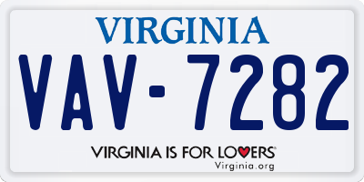 VA license plate VAV7282