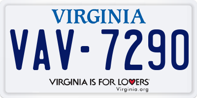 VA license plate VAV7290
