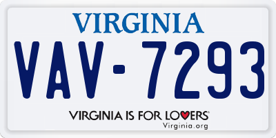 VA license plate VAV7293
