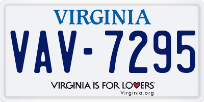 VA license plate VAV7295