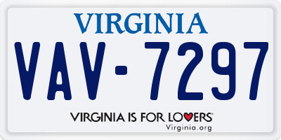 VA license plate VAV7297