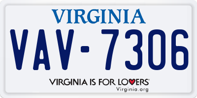 VA license plate VAV7306