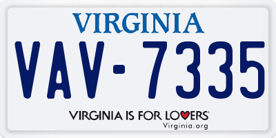 VA license plate VAV7335