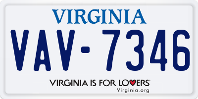 VA license plate VAV7346