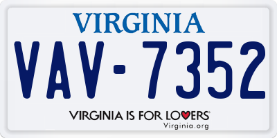VA license plate VAV7352