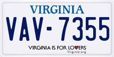 VA license plate VAV7355