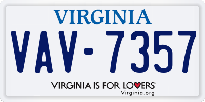 VA license plate VAV7357