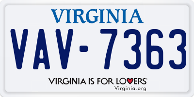 VA license plate VAV7363