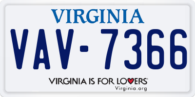 VA license plate VAV7366