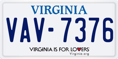 VA license plate VAV7376