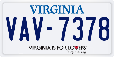 VA license plate VAV7378