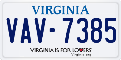 VA license plate VAV7385