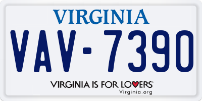 VA license plate VAV7390
