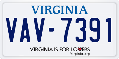 VA license plate VAV7391