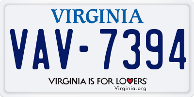 VA license plate VAV7394