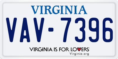 VA license plate VAV7396