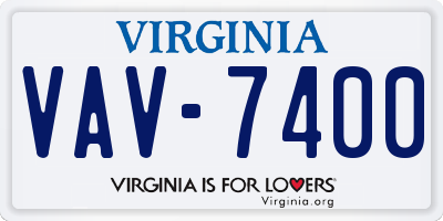 VA license plate VAV7400