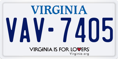 VA license plate VAV7405