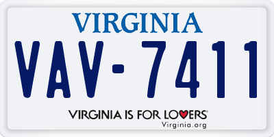 VA license plate VAV7411