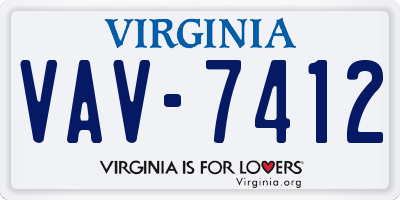 VA license plate VAV7412