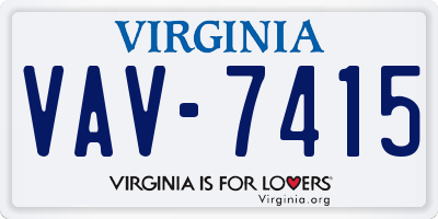 VA license plate VAV7415