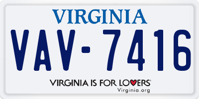 VA license plate VAV7416