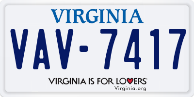 VA license plate VAV7417