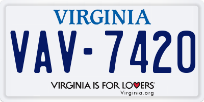 VA license plate VAV7420