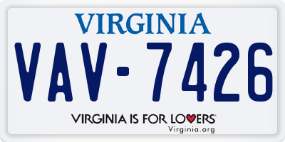 VA license plate VAV7426